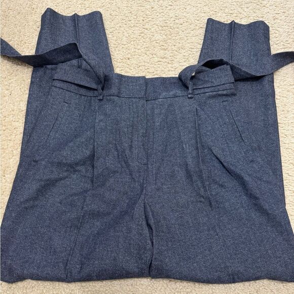 Massimo Dutti Wool Blue Grey Ankle Length High Rise Tapered Pants Sz US 6 EUC - Picture 4 of 14